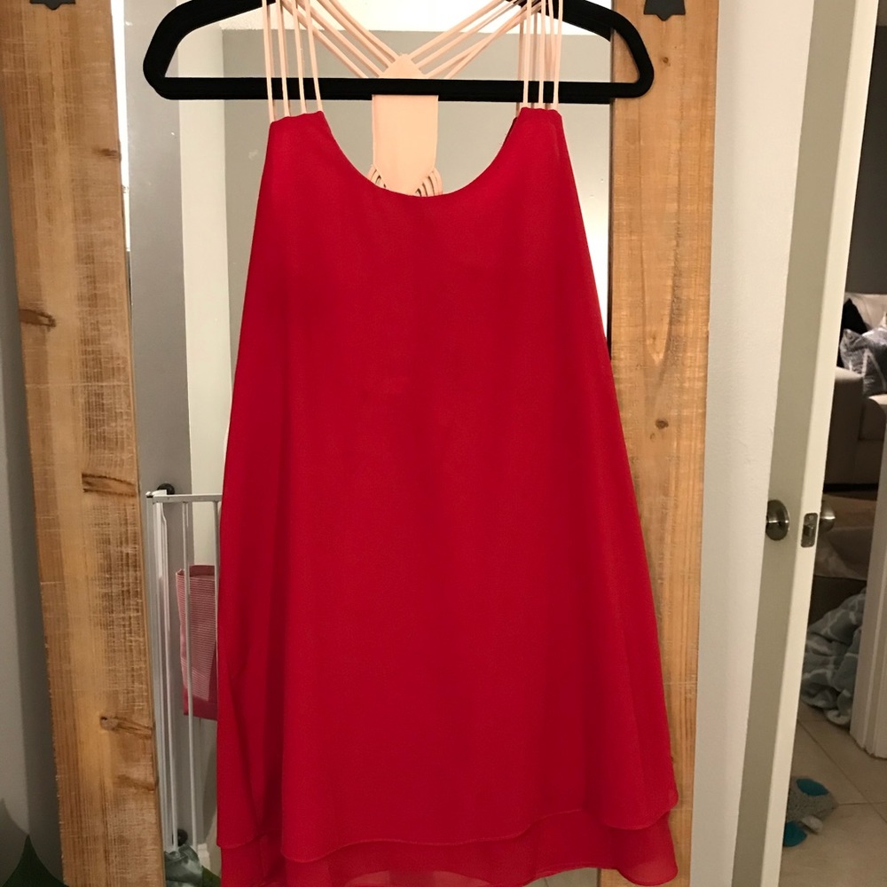 Garnet and gold chiffon shirt dress